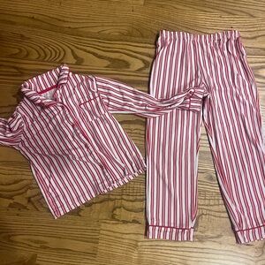 Tahari Red and White Striped Kids Pajama Set